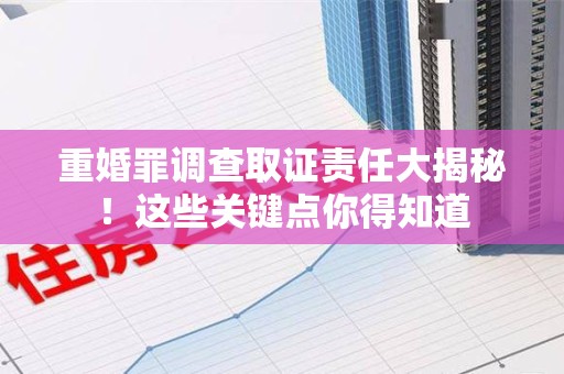 信丰重婚罪调查取证责任大揭秘！这些关键点你得知道