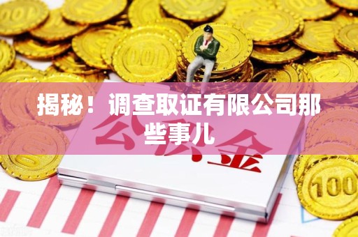 信丰揭秘！调查取证有限公司那些事儿