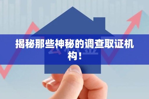 信丰揭秘那些神秘的调查取证机构！