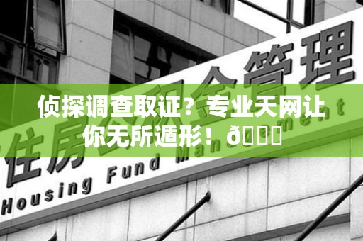 信丰侦探调查取证？专业天网让你无所遁形！😎