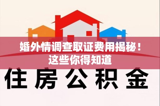 信丰婚外情调查取证费用揭秘！这些你得知道