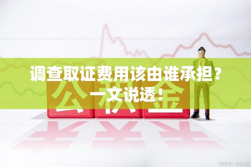 信丰调查取证费用该由谁承担？一文说透！