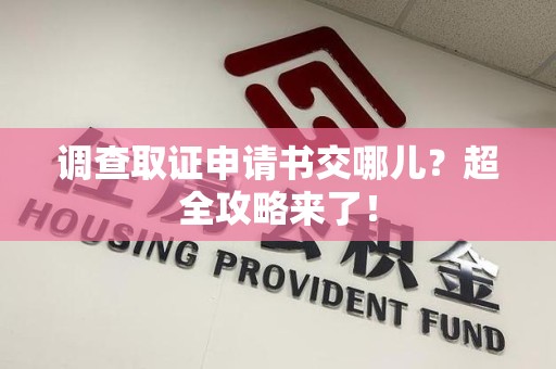 信丰调查取证申请书交哪儿？超全攻略来了！